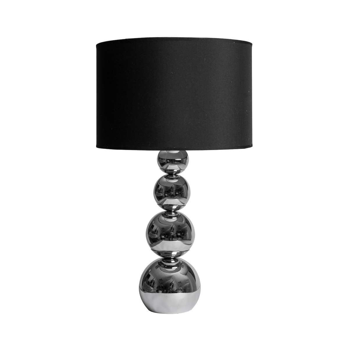 3 Ball Chrome Table Lamp with Black Shade