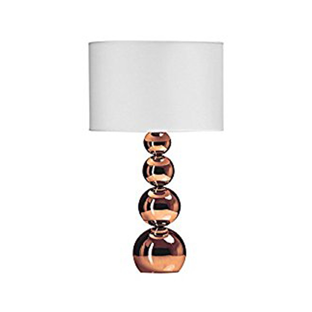 Copper Effect Balls Table Lamp with White Shade