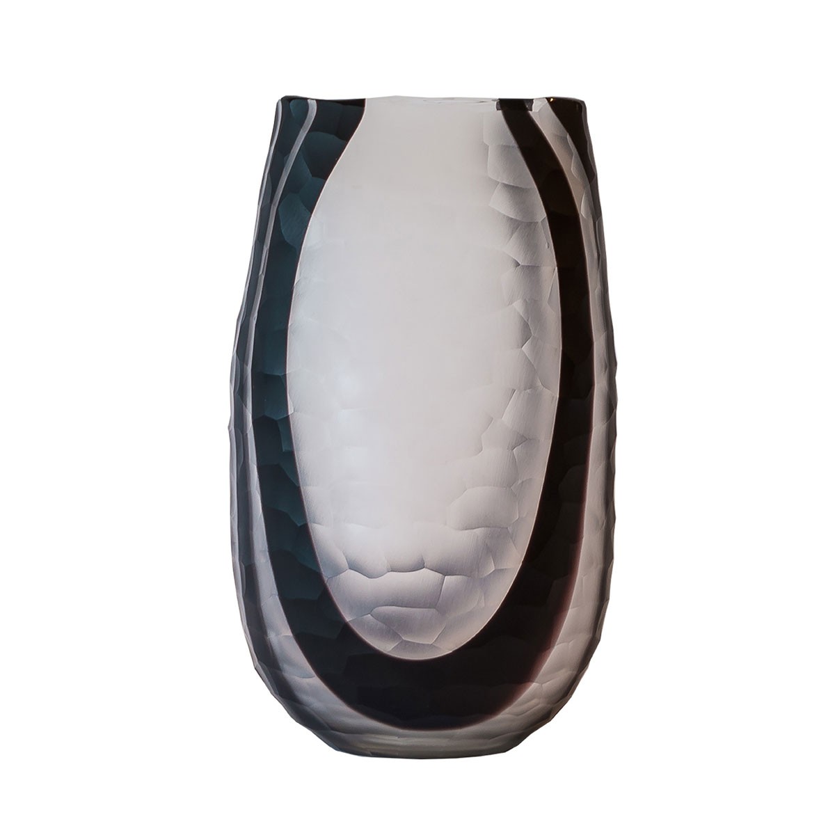 Crust - Black and White Patterned Glass Vase