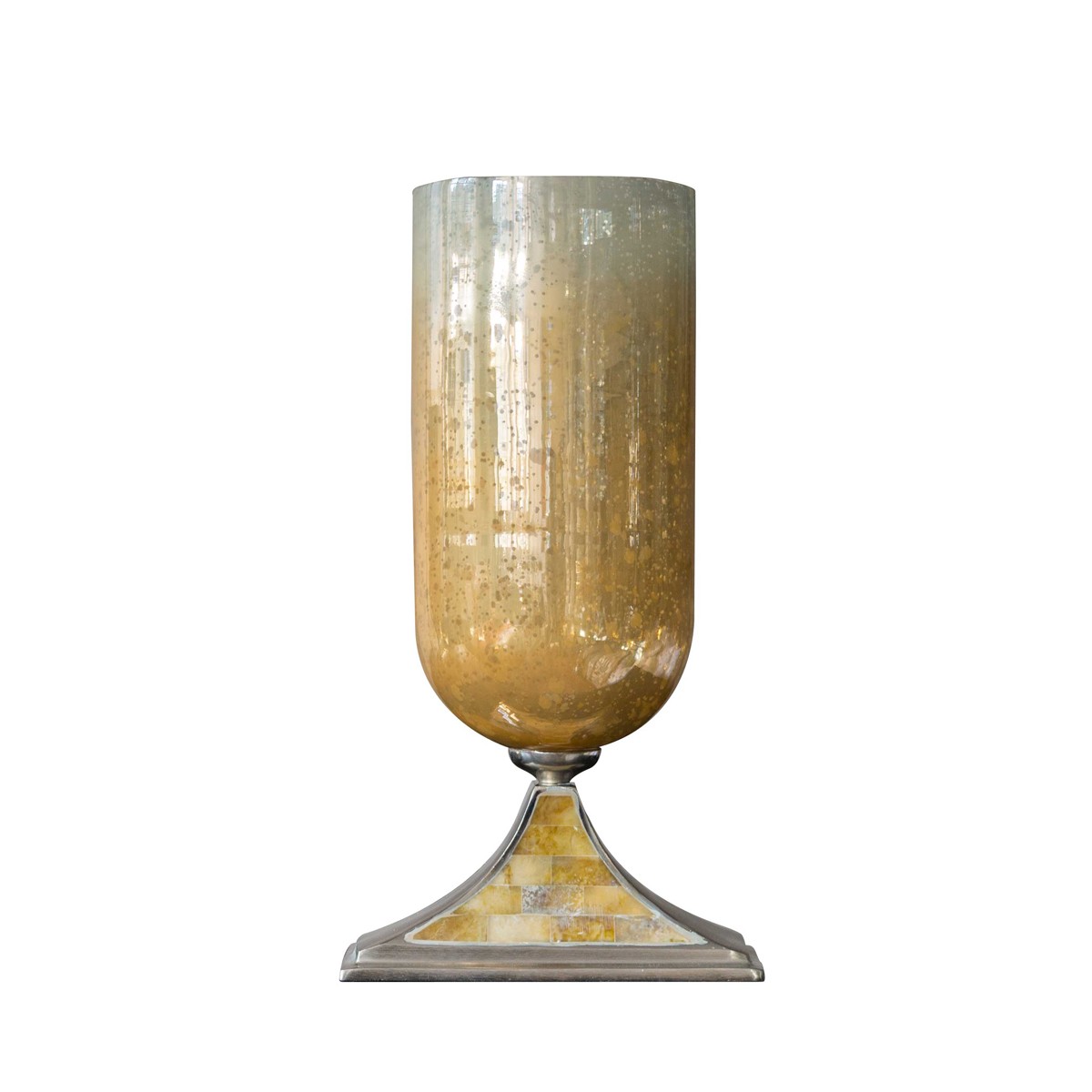 Dawn Large - Caramel Pillar Holder Aluminium and Glass