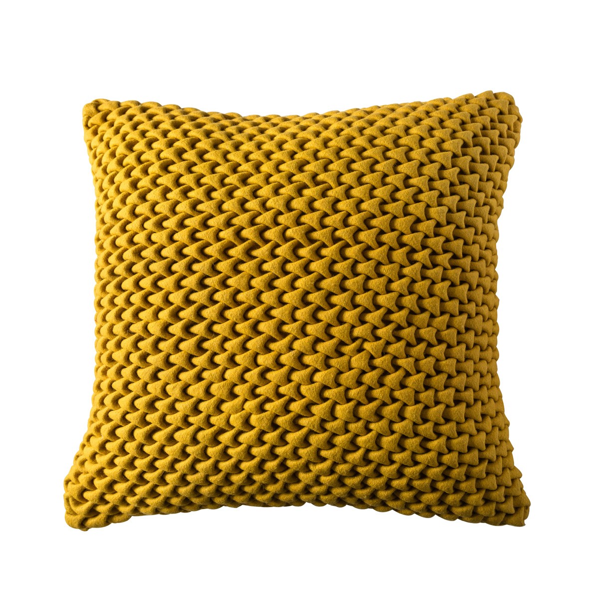 yellow knit pillow