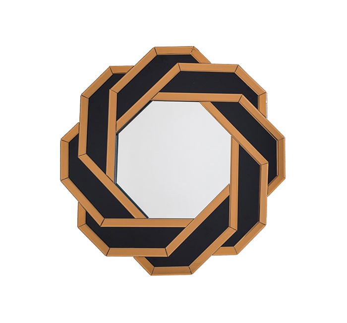 Christine Black and Gold Octagonal Accent Wall Mirror