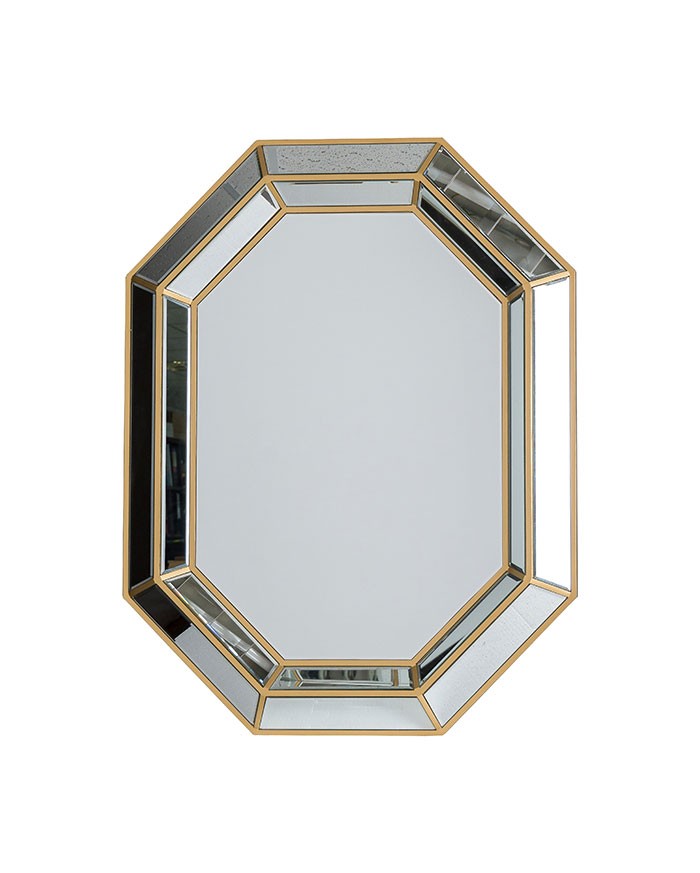 Octagonal Gold Wall Mirror