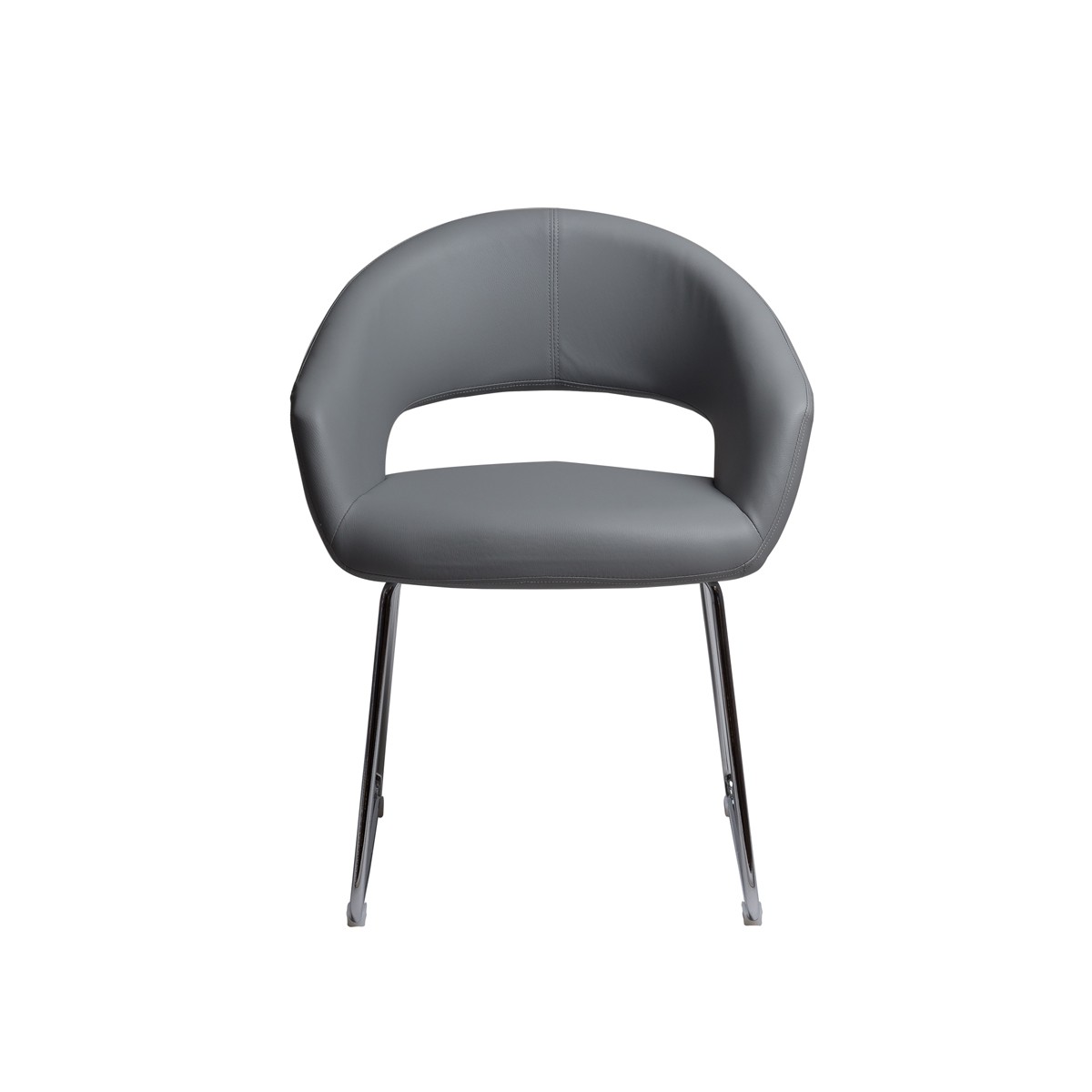 Ethen Grey Dining Chair with Chrome Legs
