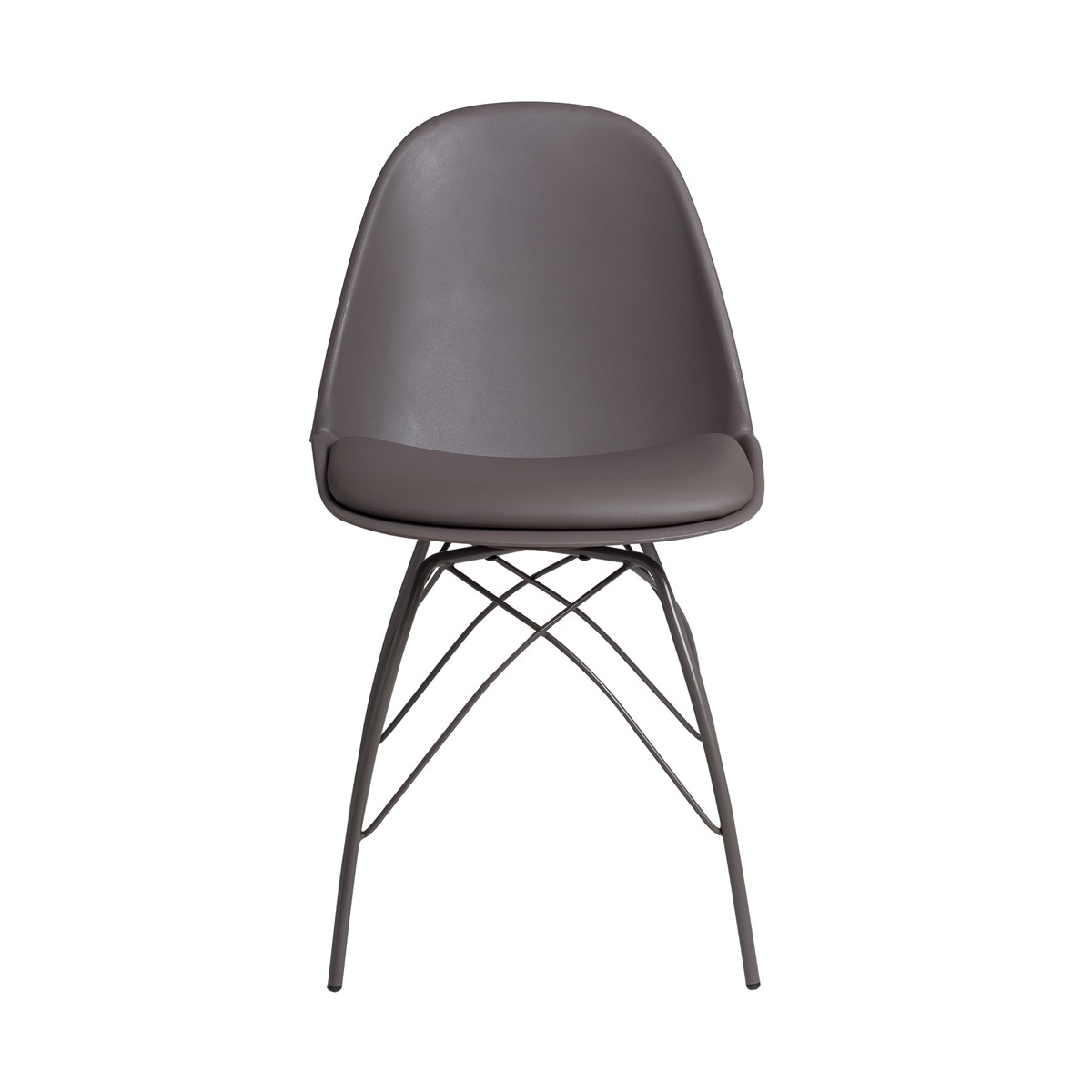 Adam  -  Dark Taupe Dining Chair with Powder Coated Metal Legs