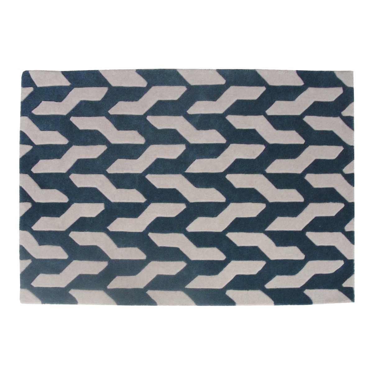 Zigsaw - Cable Rug in Beige & Blue