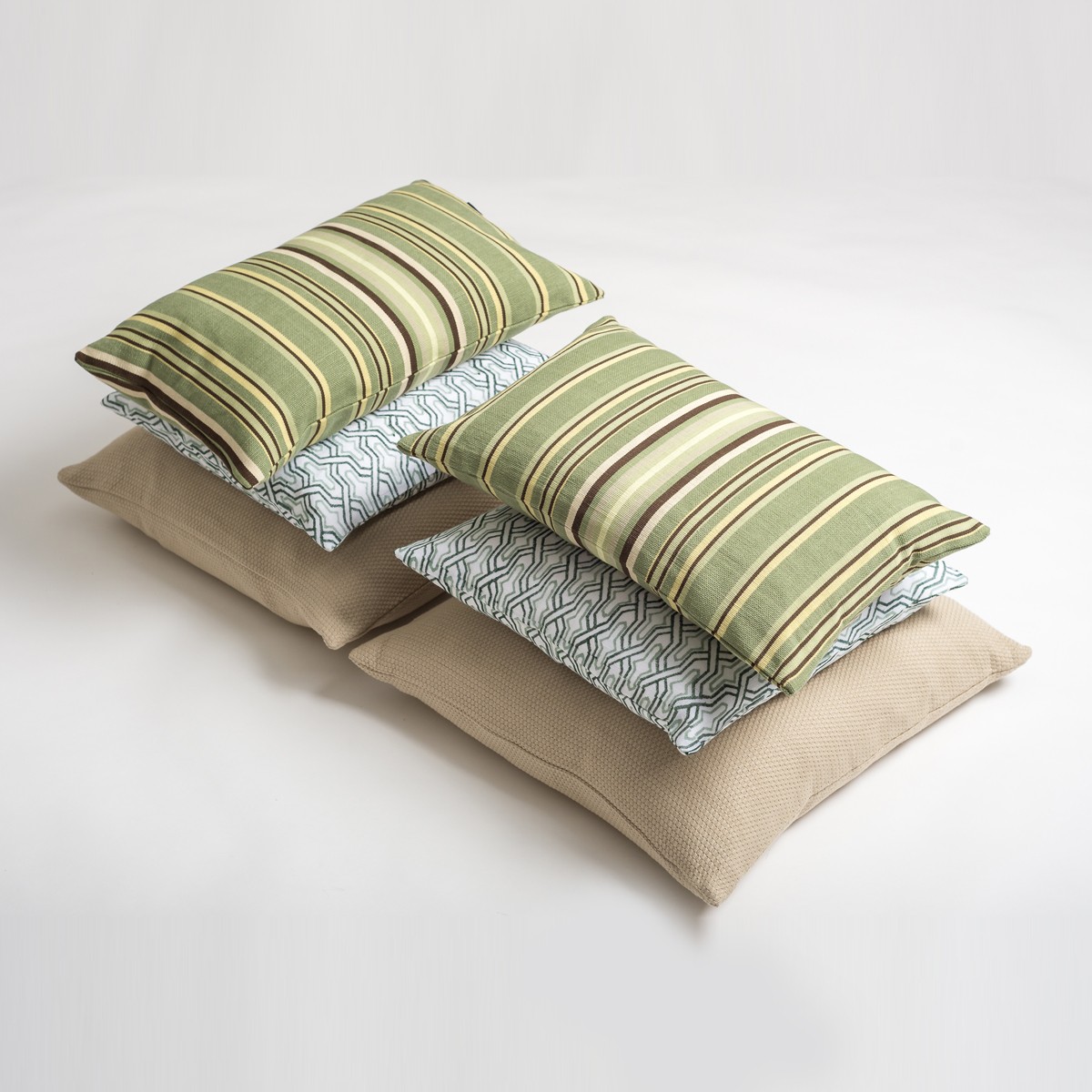 Green & Beige Living Room Cushion Cover Set