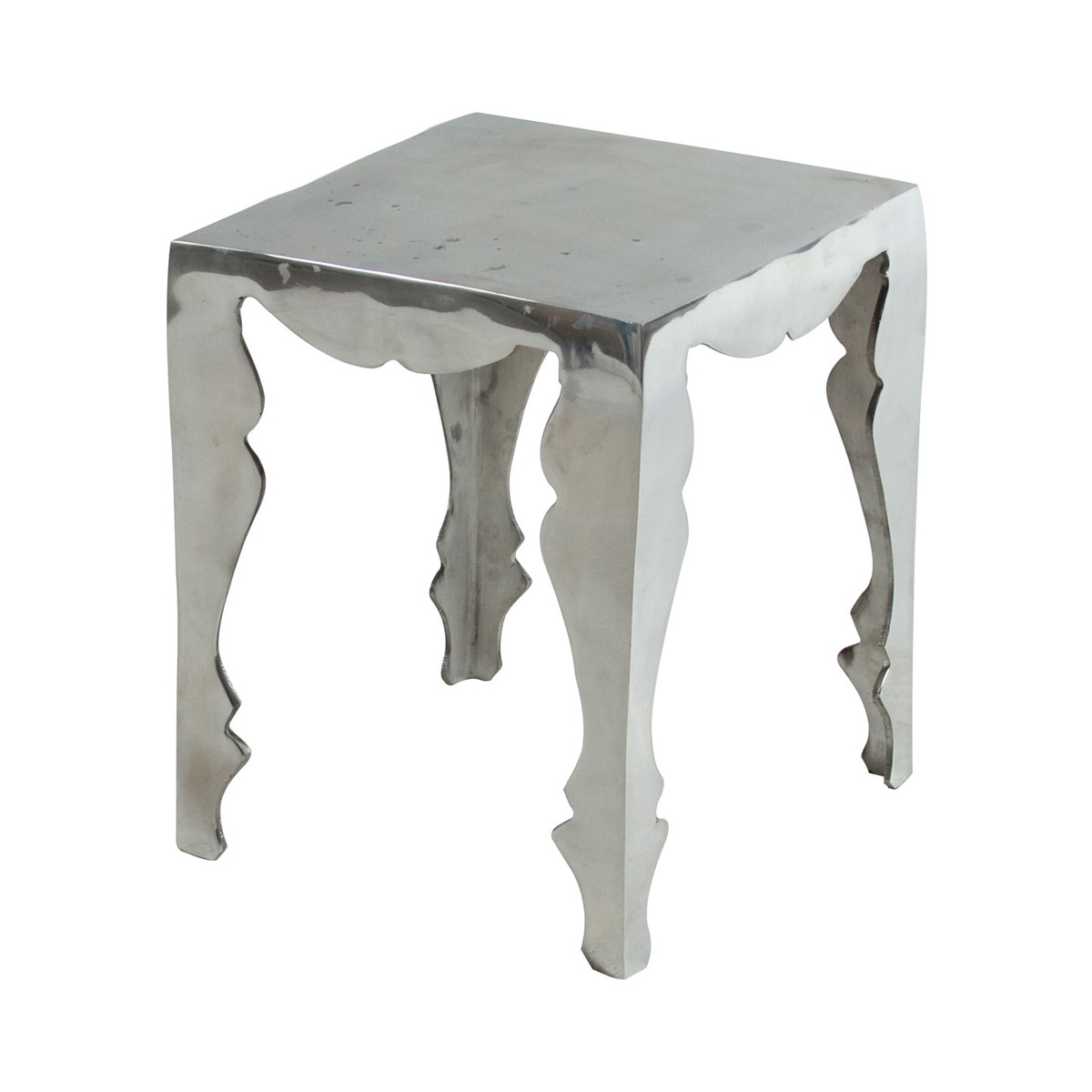 Louis Silver Polished Aluminium Side Table
