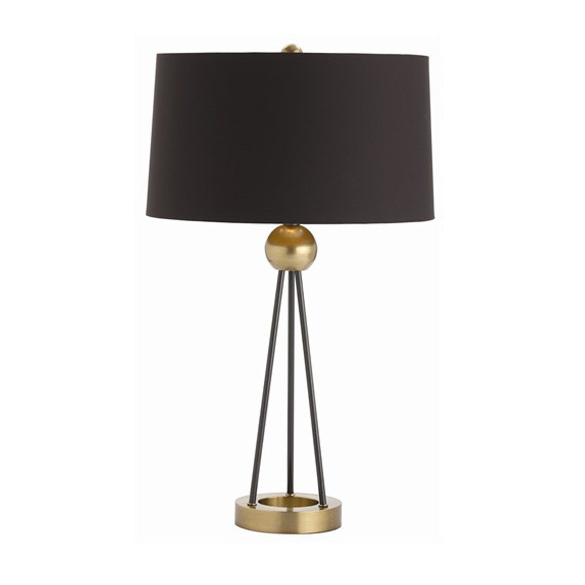 Lama Table Lamp - Contemporary Iron with Three Black Rods
