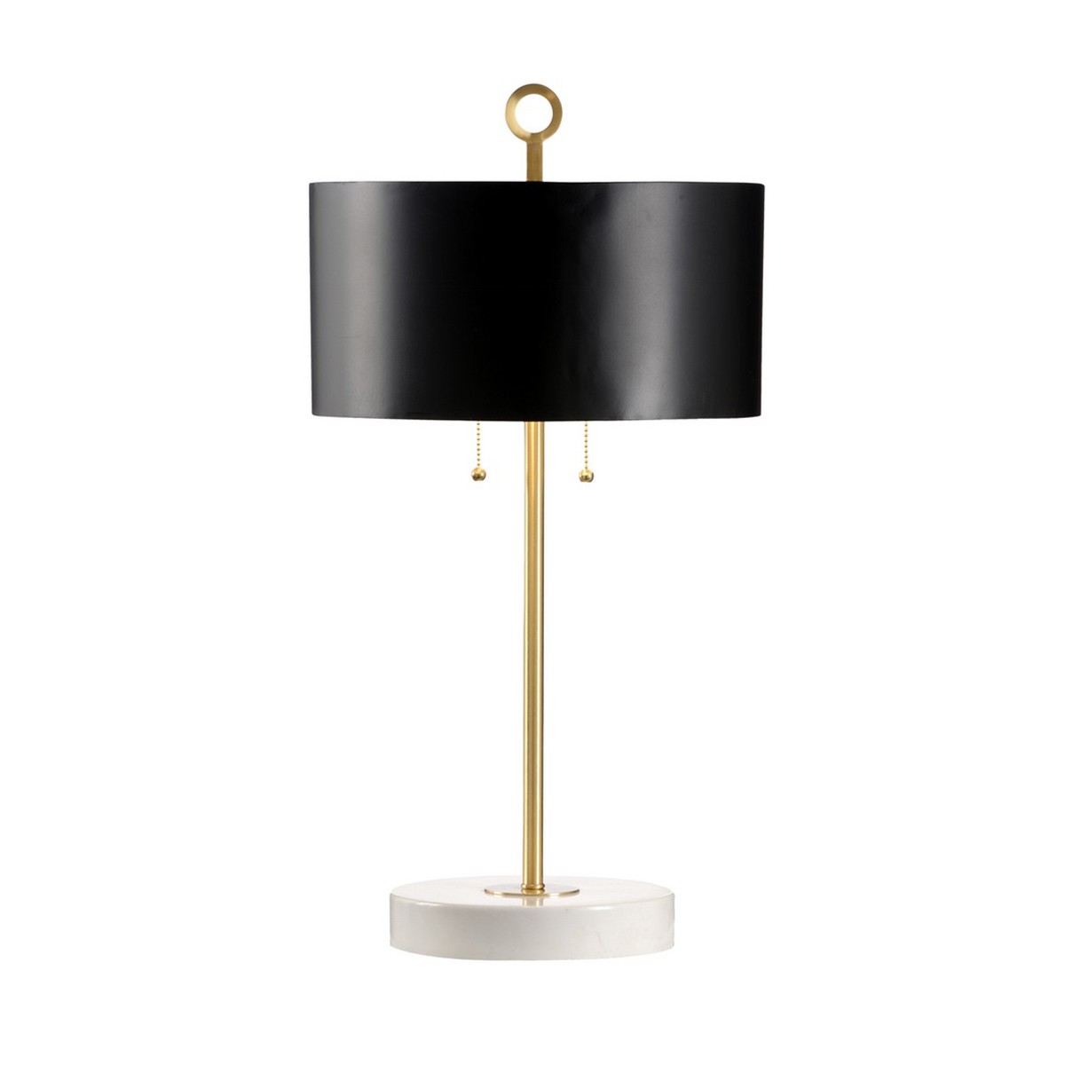 Harmony - Metal & Stone Table Lamp with black shade