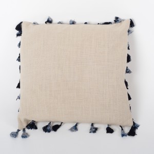 Natural Beige Linen Cushion Cover with Tassels
