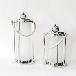 milky-white glass rope handle lantern