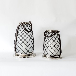 Aluminium & Glass Rope Decorative Lantern