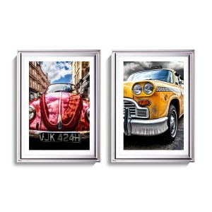 Front Headlight of Vintage Car Print Wall Art