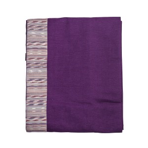 Single Purple Panel Throw With Top And Bottom Border