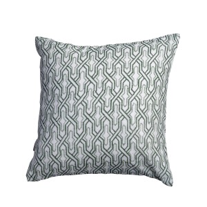Single Square Green Patterned Cushion Cover