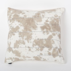 Ombre Gale - Grey & Ivory Tie & Dye Cotton Cushion Cover with Crystals