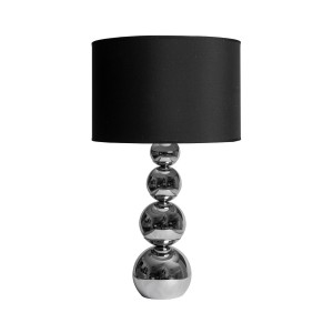 Tara - Chrome Table Lamp with Black Shade
