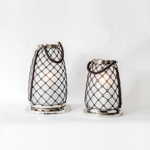 Ivory - Aluminium and Glass Rope Decorative Lantern