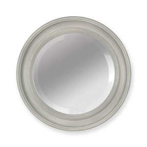 Nico - Circular Bevelled Mirror with Hand Finished Wooden Frame