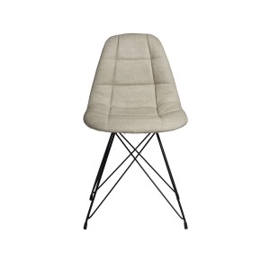 Zane  - Dining Chair Beige with Powder Coated Metal Legs