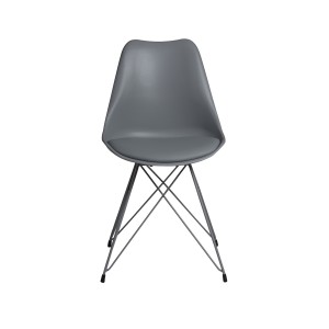 Zack  - Grey Dining Chair  with Powder Coated Metal Legs