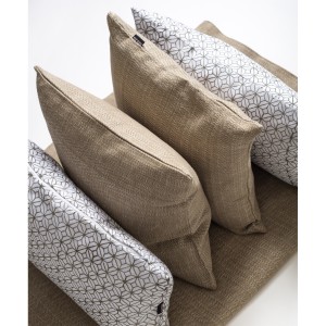 Safari - White patterned rectangle cushion cover - Single 