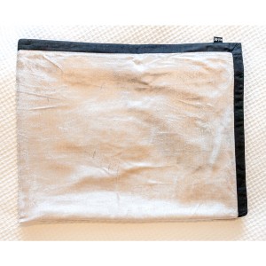 Renoir Jet - Plain Wheat Velvet Throw with Black Piping