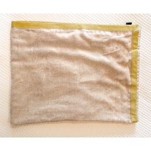 Renoir Amber - Plain Wheat Velvet Throw with Citrine Piping