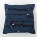 Ink Blue Cotton Cushion Cover with Thread Embroidery Front