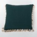 Moss Green Linen Cushion Cover with Tassels