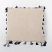 Natural Beige Linen Cushion Cover with Tassels