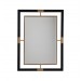 Rectangular Wall Mirror with Metal Frame in Black and Gold
