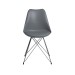 Grey Dining Chair with Powder Coated Metal Legs