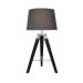 Black Tripod Table Lamp with Charcoal Shade
