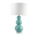 3 Ball Teal Table Lamp with White Shade